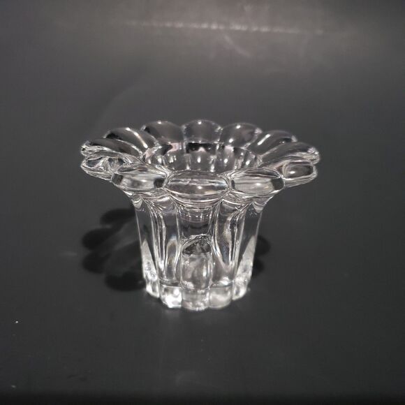 Clear Glass Single Standard Candle Stick Holder 2" - Picture 1 of 7